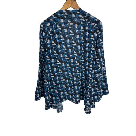 Chicos Blue & Black Abstract Print Open Front Cardigan Size 3 US XL - Picture 6 of 7